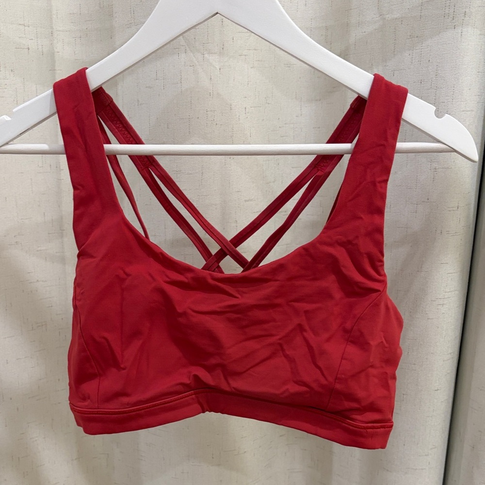 Lululemon Red Cross-Back Sports Bra size 8